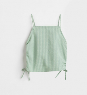 Майка з драпіруванням для дівчинки H&M 1073361-001 152 см (11-12 years) зелений  83339