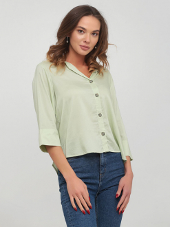 Рубашка прямого крою для жінки H&M 0816241-1 42 / M (EU) зелений  82480
