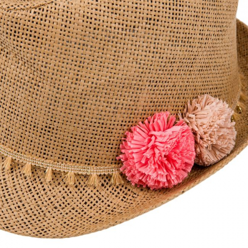 Шляпа обхват 51-52 (110-116 см)   з паперової соломки для дівчинки Kiabi WA274 бежевий 67520