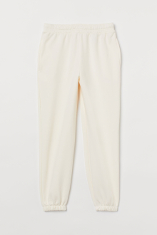 Спортивні штани з начосом для жінки H&M 0923134-007 34 / XS білий  80262