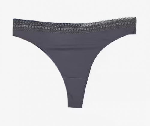 Трусики-стринги з мікрофібри з мереживом для жінки H&amp;M 1155843-002 34 / XS темно-синій  87213