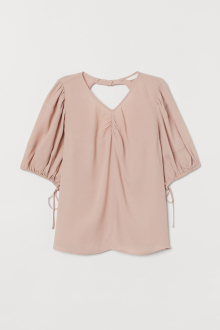 Блузка з рукавами-буфами для жінки H&M 0870290-003 38 / M рожевий  80916