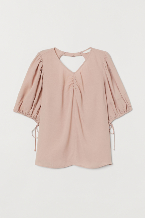 Блузка з рукавами-буфами для жінки H&amp;M 0870290-003 38 / M рожевий  80916