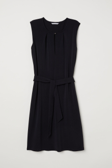 Платье со съемным поясом для женщины H&M 0666354-001 XS Черный  78067