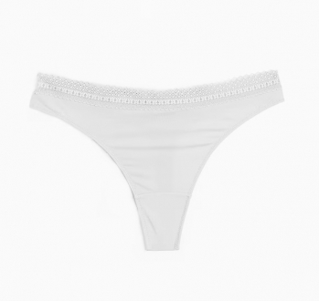 Трусики-стринги з мікрофібри з мереживом для жінки H&M 1155843-002 34 / XS сірий  87035
