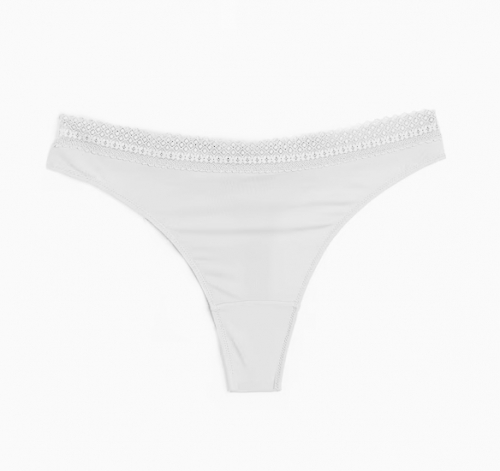 Трусики-стринги з мікрофібри з мереживом для жінки H&amp;M 1155843-002 34 / XS сірий  87035