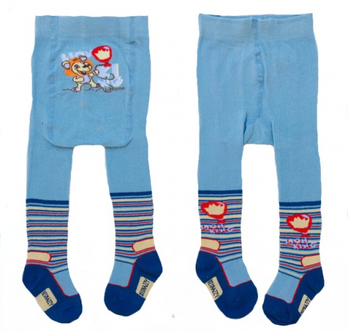 Колготки бавовняні з принтом для хлопчика Be Snazzy RA-04-х-6 068-74 см (3-9 months) блакитний  83502