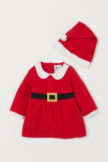 Костюм 062-68 см (2-6 months)   (сукня і шапочка) для дівчинки H&M 0786207-001 червоний 80267
