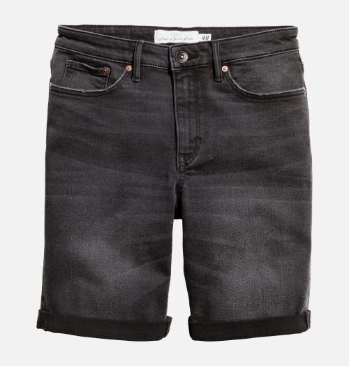 Шорти 34,XS Мини-шорты  джинсові з відворотами для жінки H&amp;M 0512508-5 графітовий 80538
