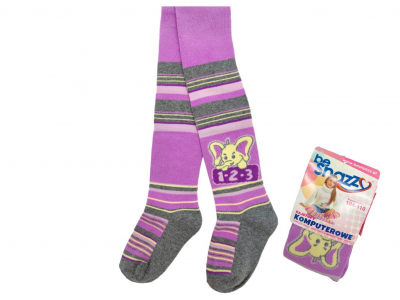 Колготки бавовняні з принтом для дівчинки Be Snazzy RA-04 128-134 см (7-9 years) бузковий  78391