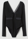 Боді-блуза    з віскозою для жінки H&M 0716146001 34 / XS чорний 64351