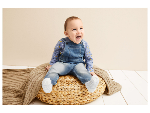 Напівкомбінезон 092 см (18-24 months)   джинсовий з регульованими шлейками для хлопчика Lupilu 370496 синій 90214