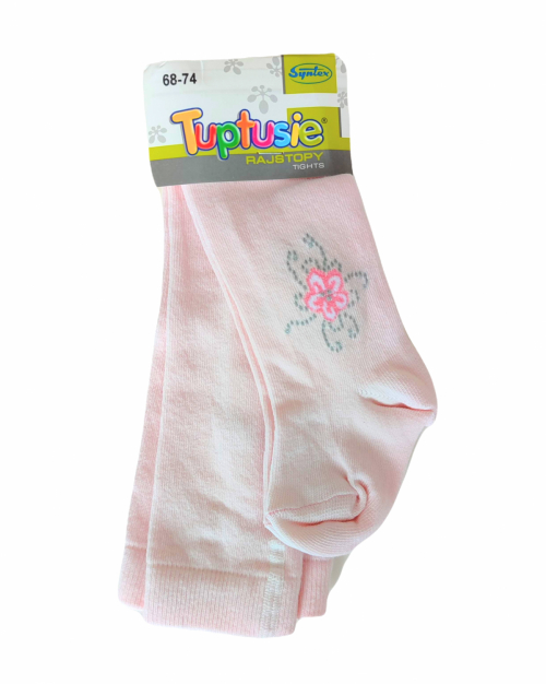 Колготки хлопковые с принтом для девочки Tuptusie nr 0115 068-74 см (3-9 months) Розовый  83566