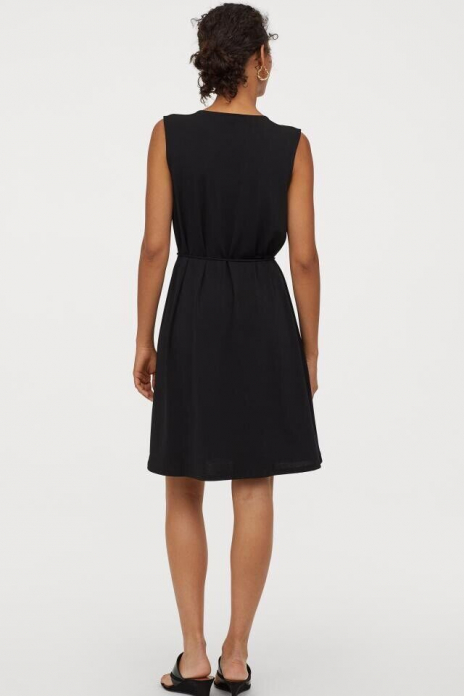Платье со съемным поясом для женщины H&amp;M 0666354-001 XS Черный  78067
