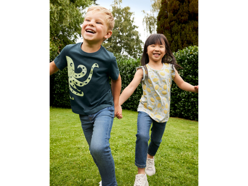 Футболка (звич.) з рюшами для дівчинки Lupilu 437249 122-128 см (6-8 years) сірий  89792
