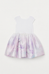 Плаття    із атласною спідницею для дівчинки H&M 0761821-003 110-116 см (4-6 years) білий 80251