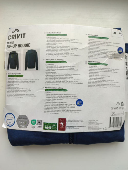 Толстовка з двунитки для чоловіка Crivit 447696 42 / XL темно-синій  82609