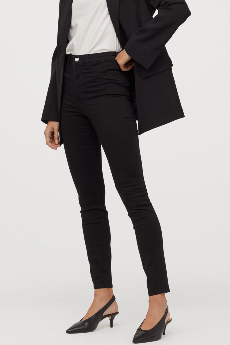 Джинси з високою талією для жінки H&amp;M 0399223-001 W27L32 чорний  82367