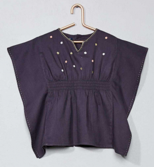 Плаття    бавовняне з вишивкою для дівчинки Kiabi WA296 050-56 см (0-2 months) графітовий 67814