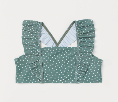 Верхня частина купальника 110-116 см (4-6 years)   з рюшами для дівчинки H&M 0917469-003 зелений 92037