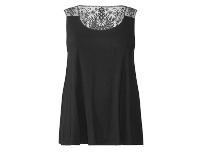 Топ (звич.) з мереживною вставкою для жінки Esmara 416363 46 / 3XL чорний  89169