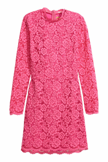 Платье кружевное на подкладке для женщины H&M 0563814-001 34,XS Розовый  78077