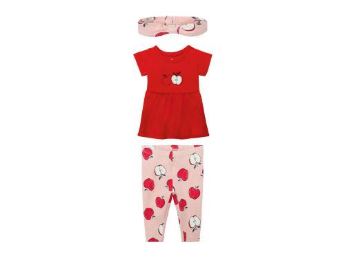 Костюм (футболка і легінси і пов для дівчинки Lupilu 362200 050-56 см (0-2 months) червоний  82758