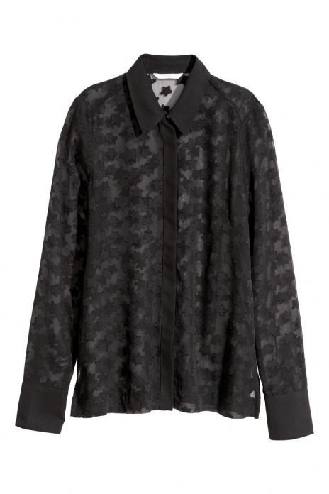 Блузка легка напівпрозора для жінки H&amp;M 0548482-003 36 / S (EU) чорний  82482