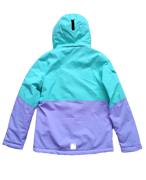 Термо-куртка з мембраною з світловідбиваючими елементами карманами і знімним капюшоном однотонна для дівчинки C&amp;A 2134213 146-152 см (10-12 years) бірюза 72488