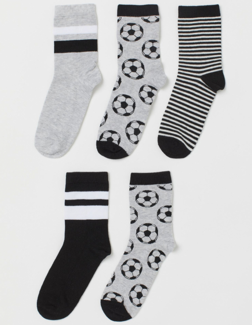 Шкарпетки 5 пар  для хлопчика H&amp;M 0760024035 розмір взуття 31-33 (8-10 years) сірий 64307
