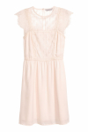 Сукня (плаття) 34,XS   на підкладці з мереживом для жінки H&M 0509571-003 бежевий 78078