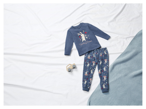Піжама (лонгслів і штани) для дівчинки Lupilu 382074 098-104 см (2-4 years) синій  84921