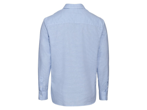 Рубашка однотонна бавовняна для чоловіка Livergy 318945 36 / S блакитний  79636