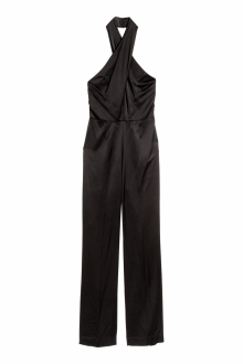 Комбінезон атласний для жінки H&M 0560562-001 36 / S (EU) чорний  82464