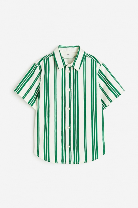 Сорочка 128 см (7-8 years)   з коротким рукавом для хлопчика H&amp;M 1121412-001 зелений 85725