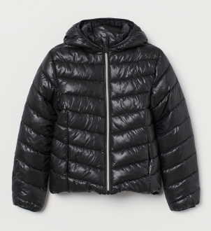 Куртка демісезонна легка та тепла для дівчинки H&M 0782179 134 см (8-9 years) чорний 73003