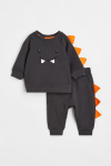 Костюм (світшот і штани) для хлопчика H&M 1124377-001 092 см (18-24 months) графітовий  80058