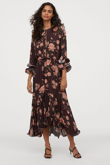 Плаття з крепової тканини для жінки H&amp;M 0832095-001 36 / S коричневий  80613
