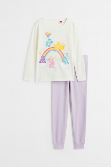 Піжама    (лонгслів і штани) для дівчинки H&M 1100751-003 122 см (6-7 years) Різнобарвний 80236