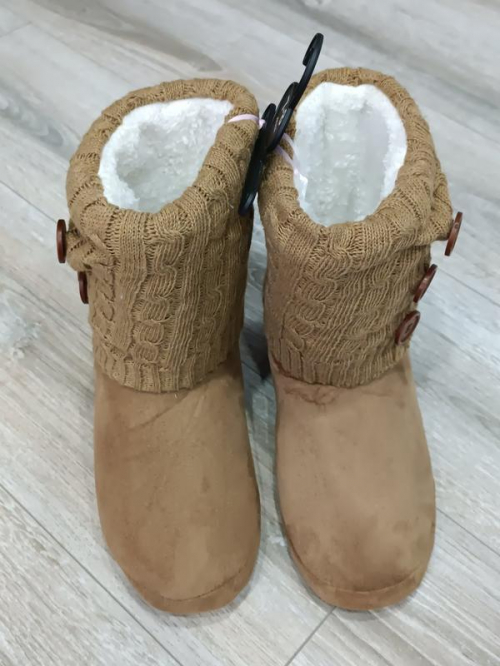 Хатні капці замшеві утеплені для жінки Ardene 9B-FW01379 розмір взуття 39-40 коричневий  78487