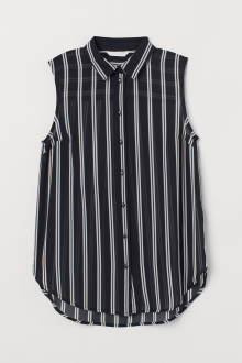 Блузка без рукавів для жінки H&M 0697050-014 40 / M (EU) чорно-білий  82476