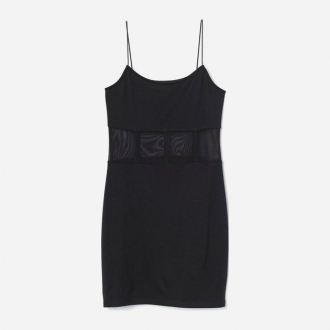 Плаття вставки із сітки для жінки H&M 0902486-2 36 / S чорний  82465