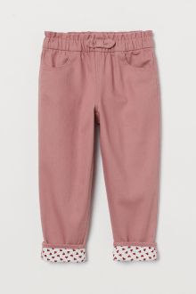 Штани вільного крою для дівчинки H&M 0935912-001 098 см (2-3 years) рожевий  79981