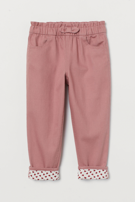 Штани вільного крою для дівчинки H&amp;M 0935912-001 152 см (11-12 years) рожевий  77175