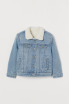 Джинсова куртка на теплій підкладці для дівчинки H&M 0896913-001 128 см (7-8 years) блакитний  79832