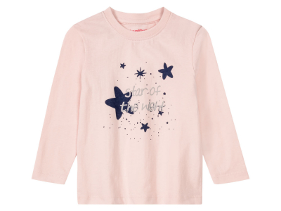 Футболка-лонгслів бавовняний для дівчинки Lupilu 381524 086-92 см (12-24 months) рожевий  88236