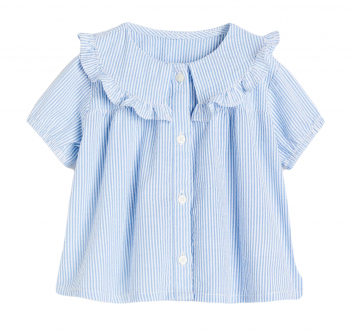 Блузка 068 см (3-6 months)   на гудзиках для дівчинки H&M 1123542-001 блакитний 85776