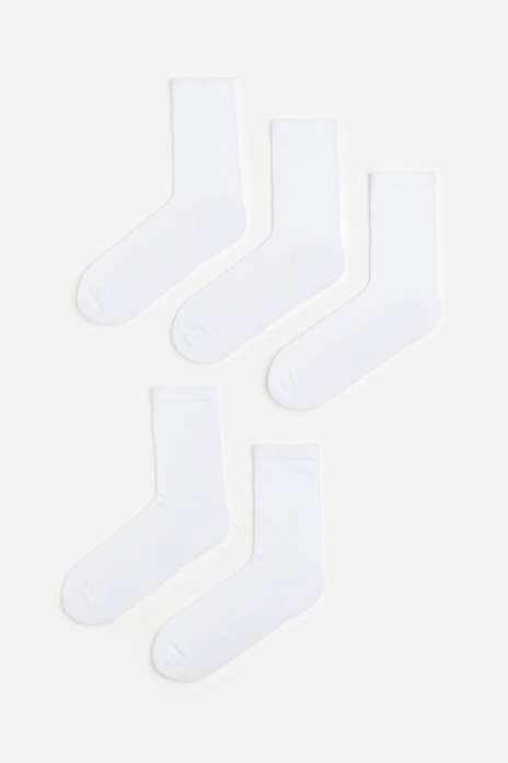 Шкарпетки 43,44,45   5 пар махра з широкою резинкою для чоловіка H&amp;M 1188057-001 білий 80807