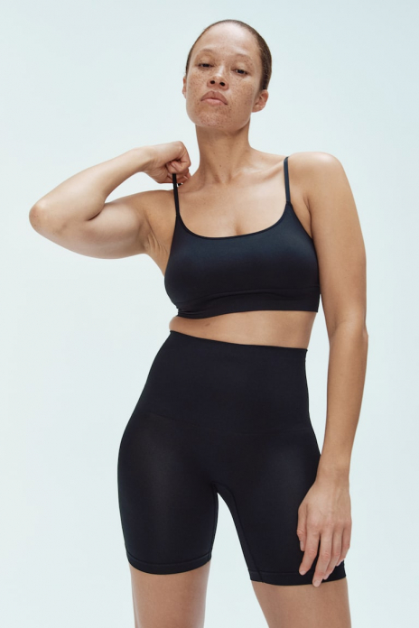 Шорти стягувальні S   безшовні для жінки H&amp;M 1178251-001 чорний 87366