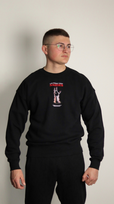 Світшот двунитка для чоловіка H&amp;M 1003931-006 38 / M чорний  85771